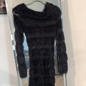 Black Off the shoulder Knit Dress